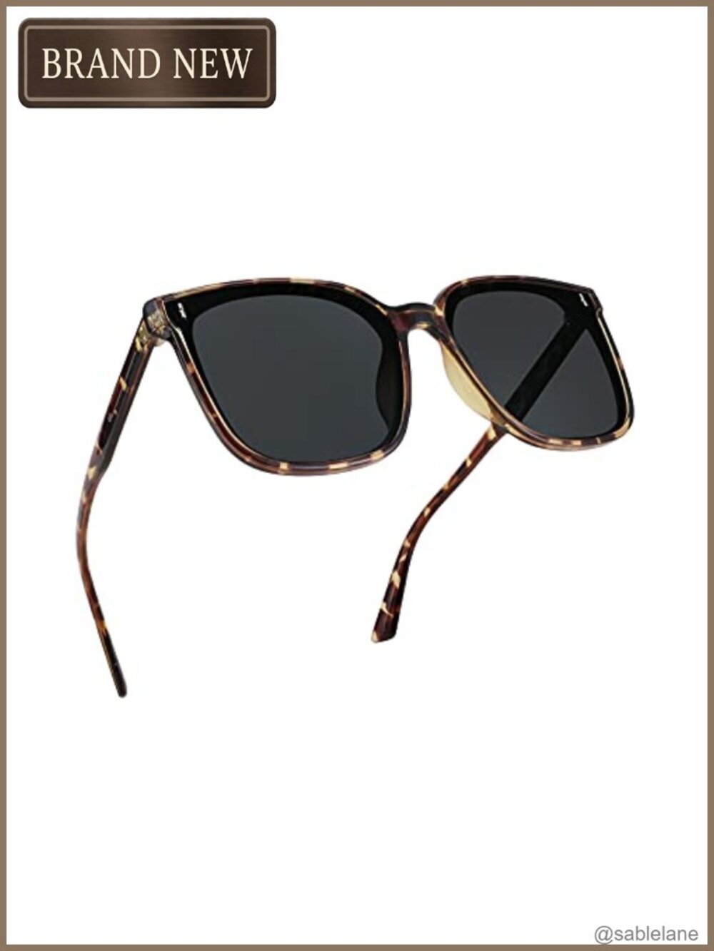 Oversized Square Sunglasses with Polarized UV400 Lens